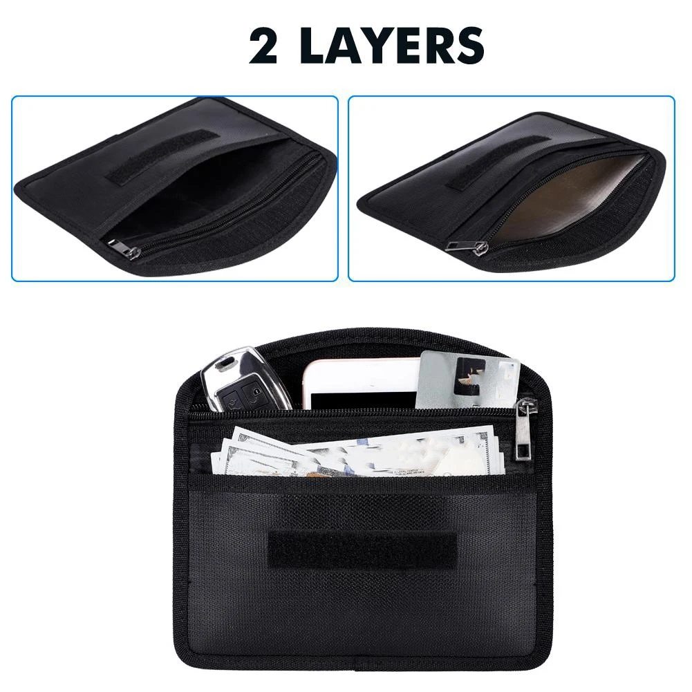 Portable Fireproof & Waterproof Document Envelope File Folder Cash Pouch Valuables Money Bag Anti-Signal Bag Highly Recommended