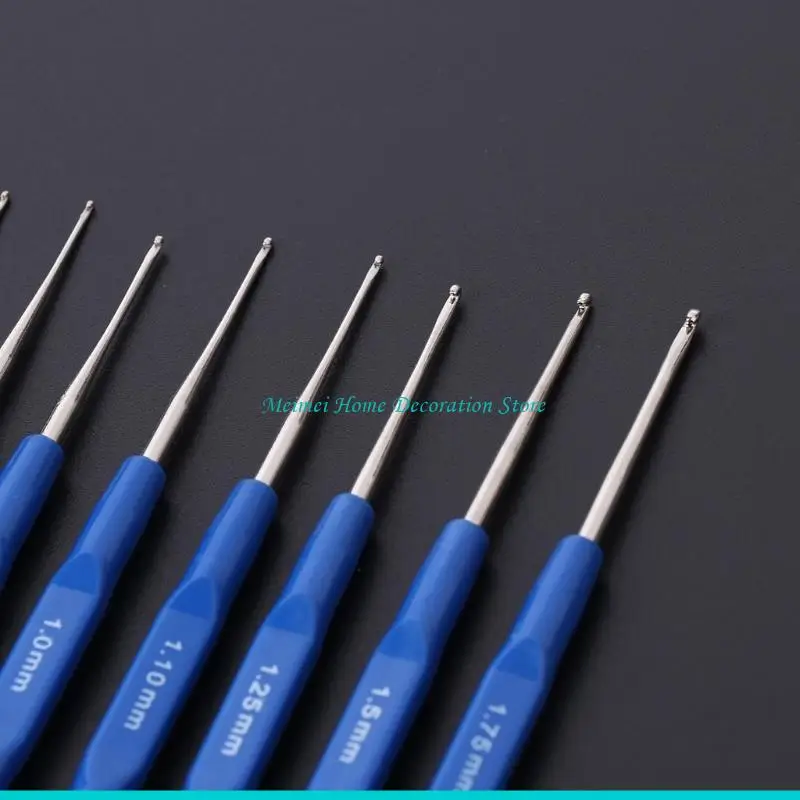 

H7BF 8 шт. металлические спицы наборы крючков для вязания с эргономичными ручками 0,6-1,75 мм