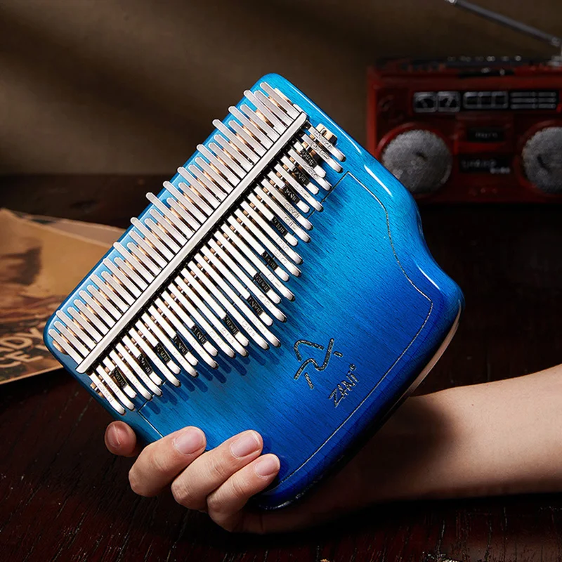 34 Keys Kalimba Thumb Piano Veneer Beech Wood 34 Key Kalimba Finger Piano Musical Instrument with Storage Box Music Lover Gifts