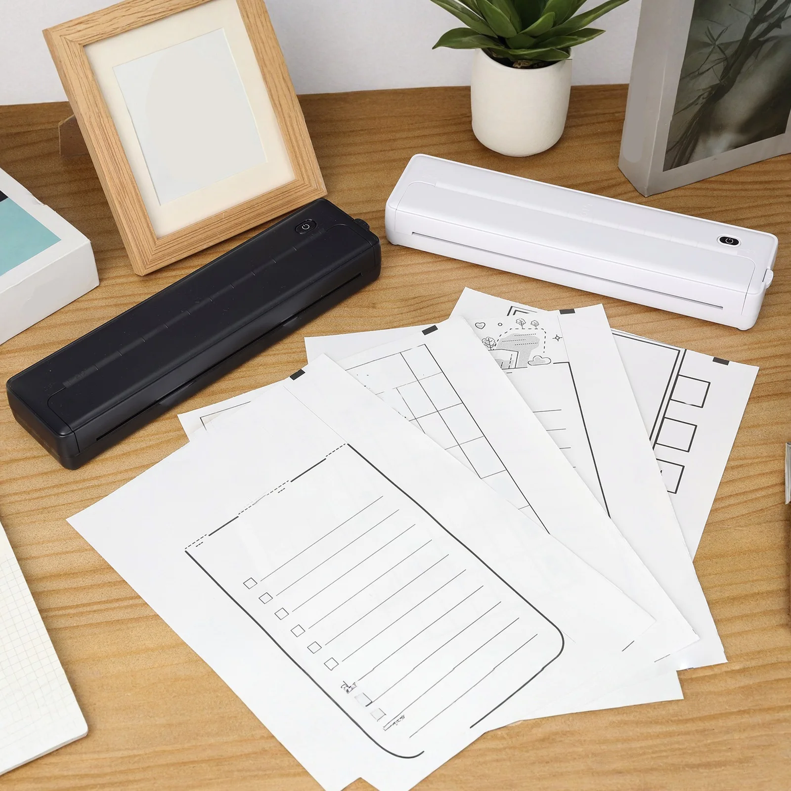 Small Inkless Printer for A4 Paper Wireless Tattoo Transfer Stencil Printer Mini Thermal Stencil Maker for Office Home School