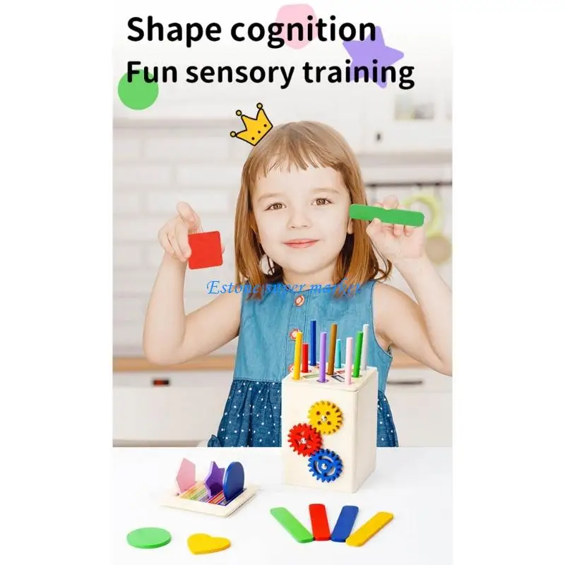 090b Holzform- und Farbkennungskasten für frühe Lernen für Kinder für Lernen von Vorschulläuten -Sortieren