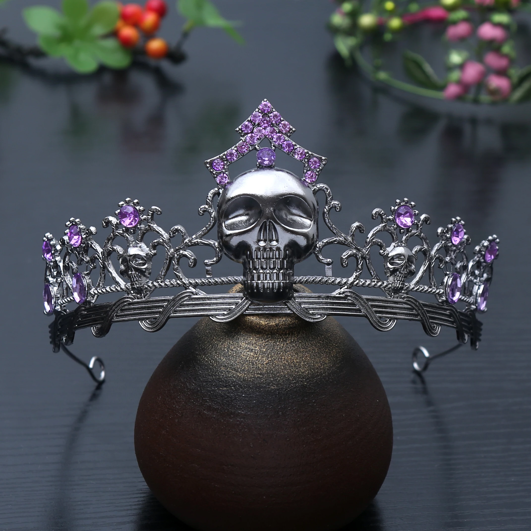 Halloween Personalisierte Totenkopfkrone Gothic Punk Accessoires Rollenspiel Party Feiertags-Matching-Krone – Detail 6