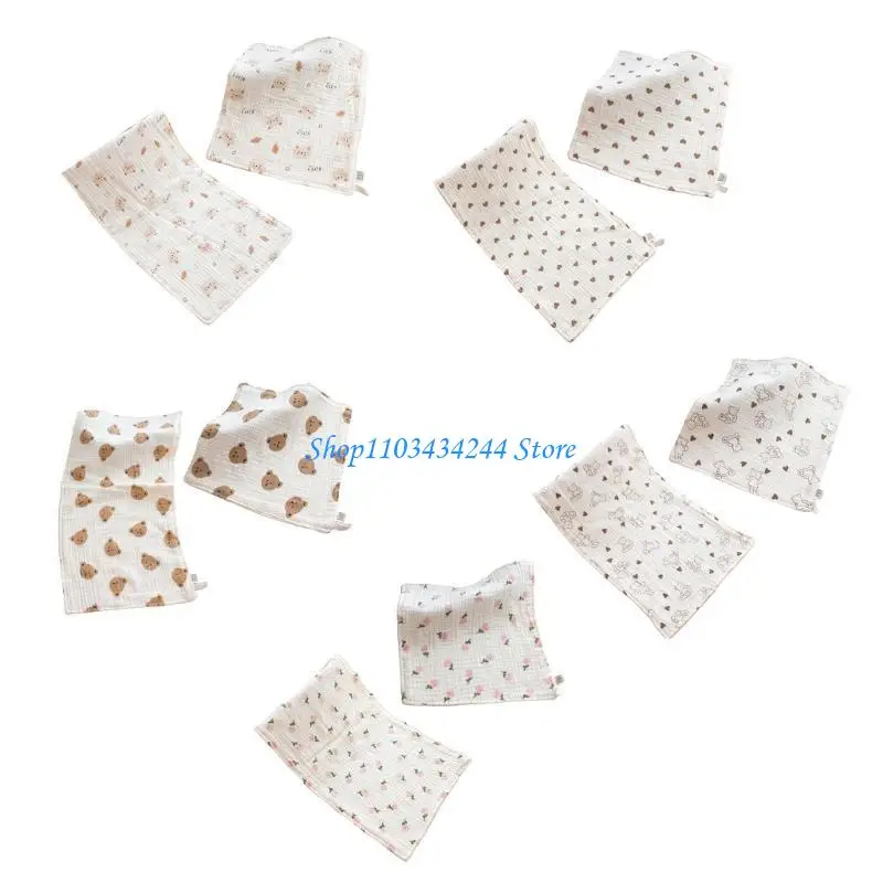 6 طبقات مناشف رضاعة الأطفال من القطن الكرتوني للوجه، منشفة أطفال متعددة الأغراض، منديل للتغذية للاستخدام اليومي #4