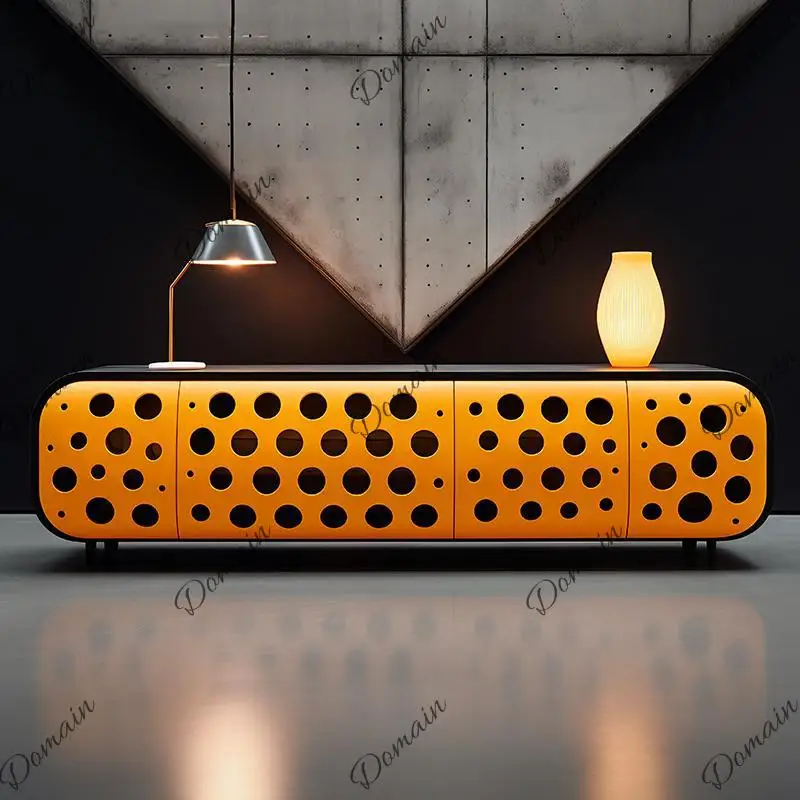 Creative designer art polka dot TV floor cabinet is modern, simple and high-end, and needs to be customized.