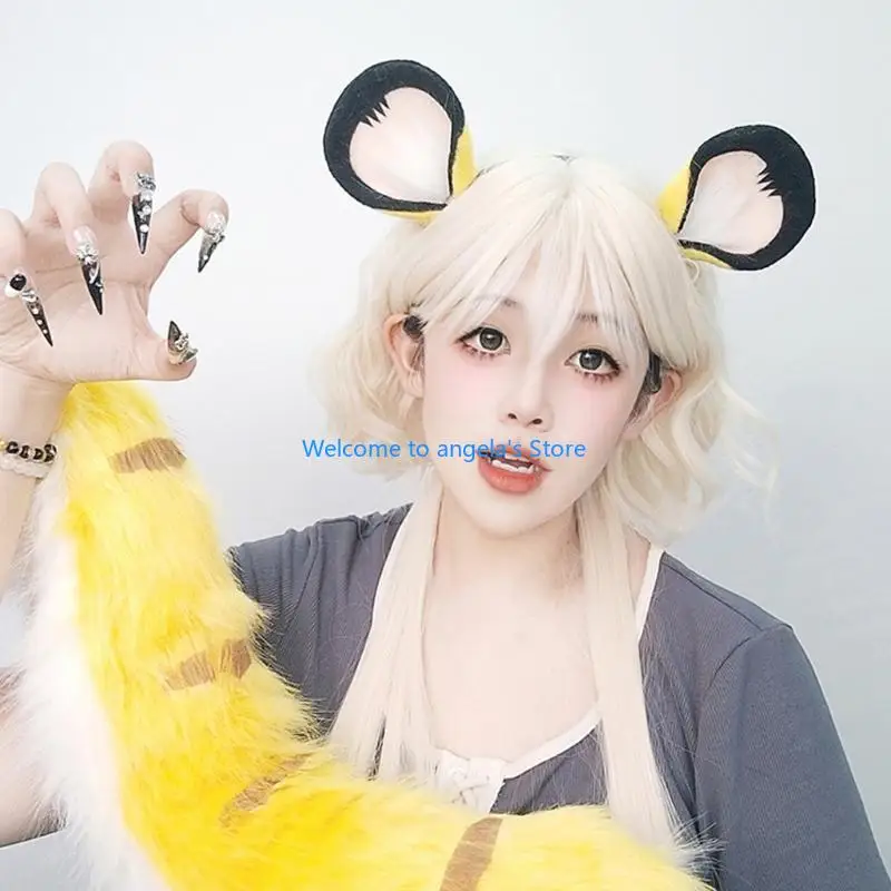 X4YC Furry Anime Tigers Ears Headband For Cosplay Halloween Parties Costume Accessories Soft Plush Adult Kids Animal Lover