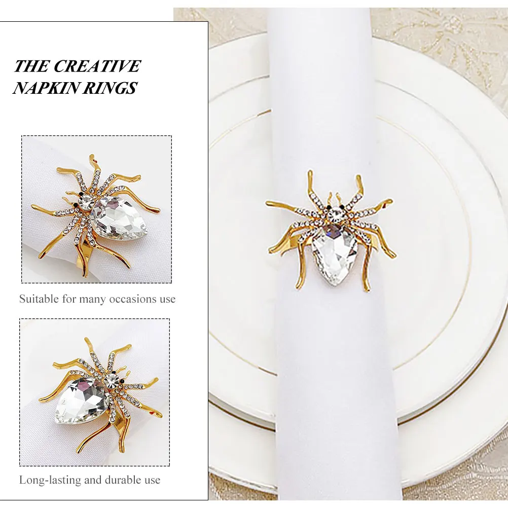 

8pcs Creative Napkin Rings Serviette Buckles Hollow Out Alloy Decorative Tableware Accessories Colorful Party Home Decoration