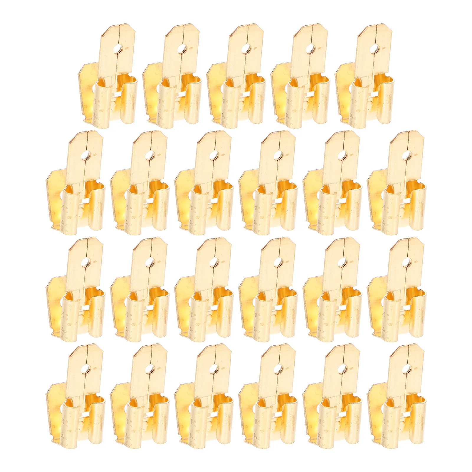 25Pcs Electrical Wire Terminal Connectors Quick Disconnect Copper Spade Connectors for Automotive Marine Audio Wire Crimp