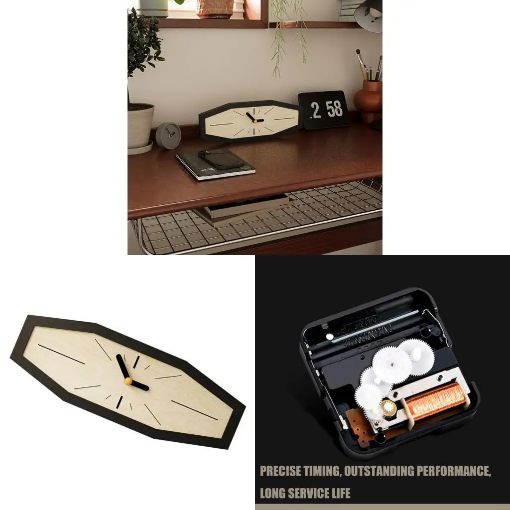 F19B Contemporary Wall Clock highlighting Quiet Mechanism And Natural Finish For Living Space Bedroom Office Enhancement