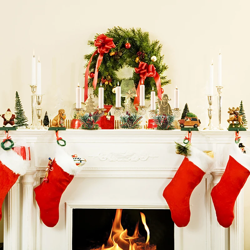 Navidad Noel Christmas Decoration New Year Candle Holder Metal Christmas Tree Candlestick Santa Berry Ornament Xmas Table Decor - Image 3