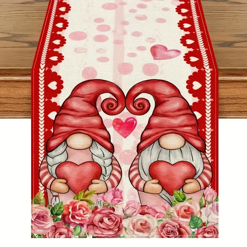 

1 шт., дорожка для стола в форме сердца в форме сердца на День святого Валентина, подарок на День святого Валентина, подходит для свадьбы, кухни, обеденных столов и семейных встреч, украшения на годовщину праздника, обязательный для дома, обязательный для