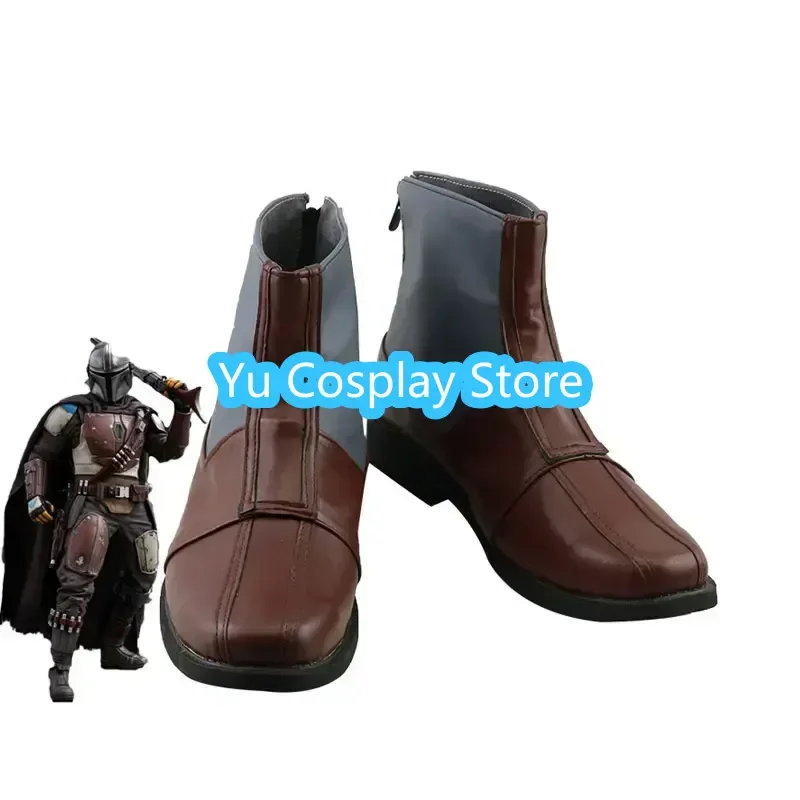 Jango Fett Cosplay Shoes Bounty Hunter Cosplay Prop PU Leather Shoes Halloween Carnival Boots Custom Made