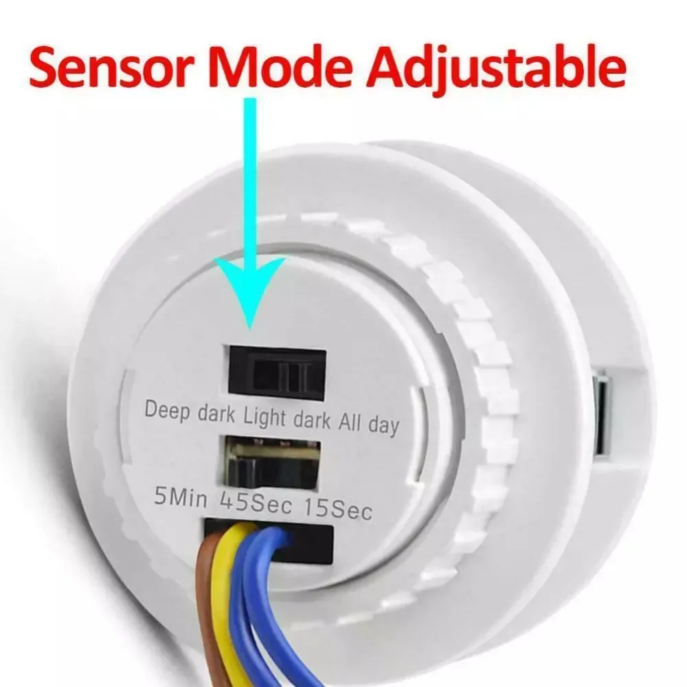 調整可能なモーションセンサーライトスイッチ,LED,人体,赤外線,動き検出器,自動オン/オフ,2個