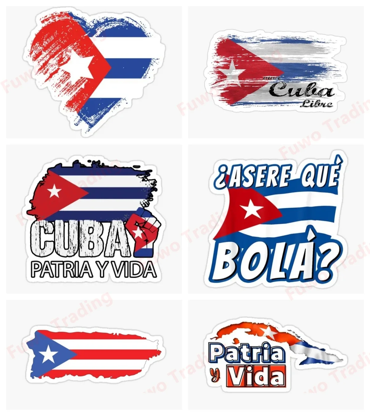 Creative Car Sticker Cuban Flag for Car Motorcycle Racing Helmet Laptop Trunk Body Car Window Surfboard PVC Vinyl Decals