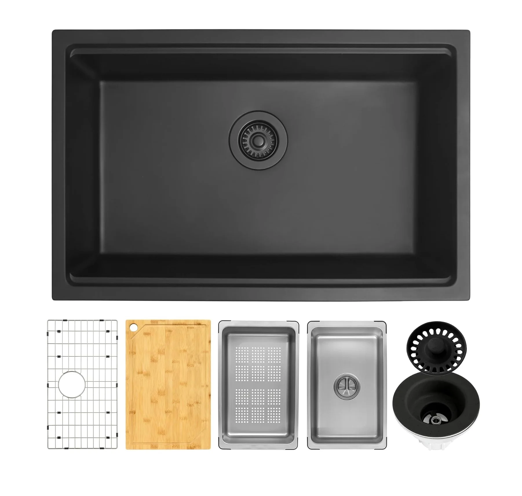 QS-8048GW Workstation Newest Undermount Quartz Sink Single Bowl Composite Classic Quartz Kitchen Sink Granite Workststion Sink.