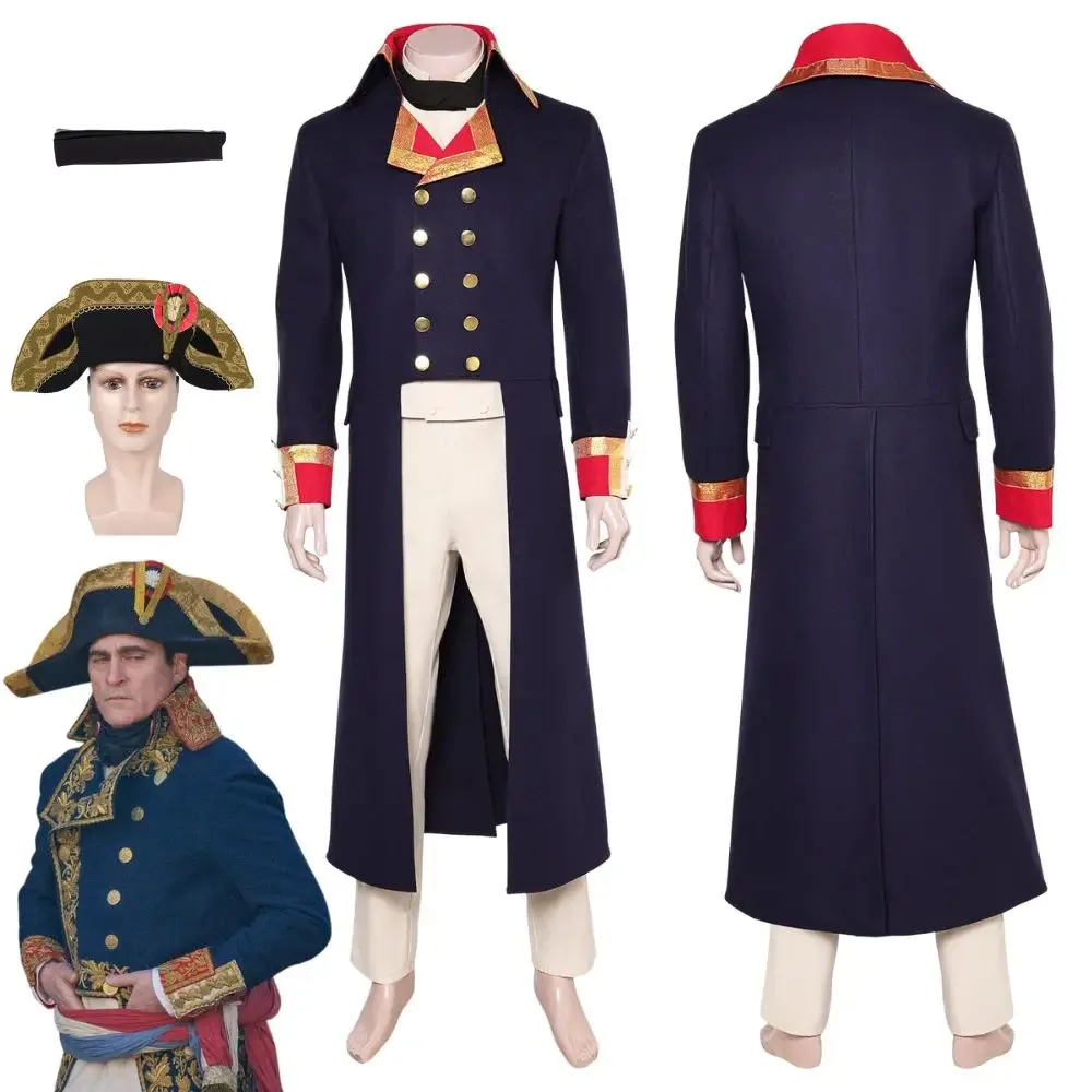 

Medieval Napoleon Cosplay Costume Fantasy Disguise Adult Men Uniform Set Napoleon Hat Roleplay Outfits Halloween Carnival Suit