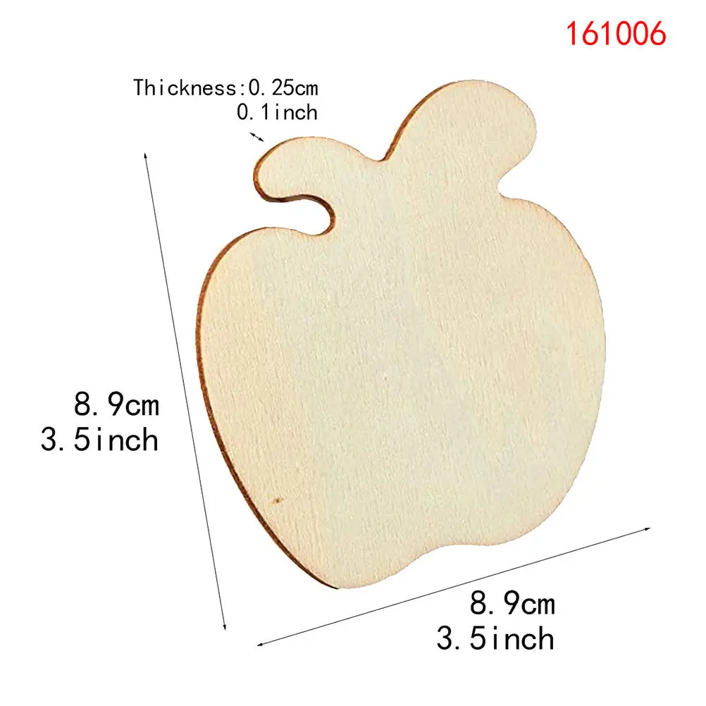 20Pcs Unpainted -Shaped Wood Cutouts Smooth Sanded Natural Wooden Slices for DIY Coasters Photo Props Holiday Wedding Decor