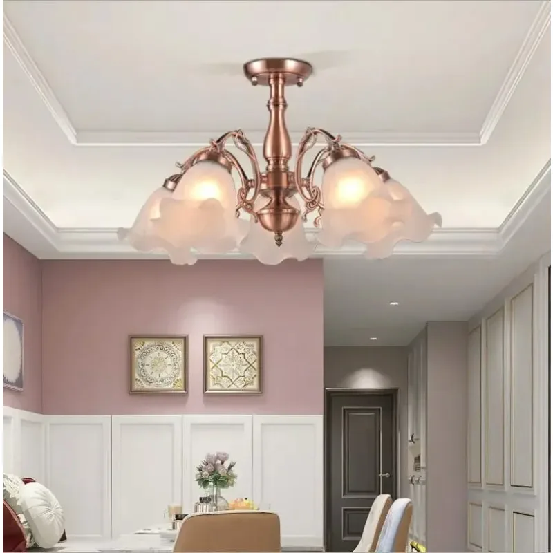 Simple European Chandelier Living Room Ceiling Lamp Wrought Iron Restaurant Bedroom Lamps New Home Hotel Retro Lighting