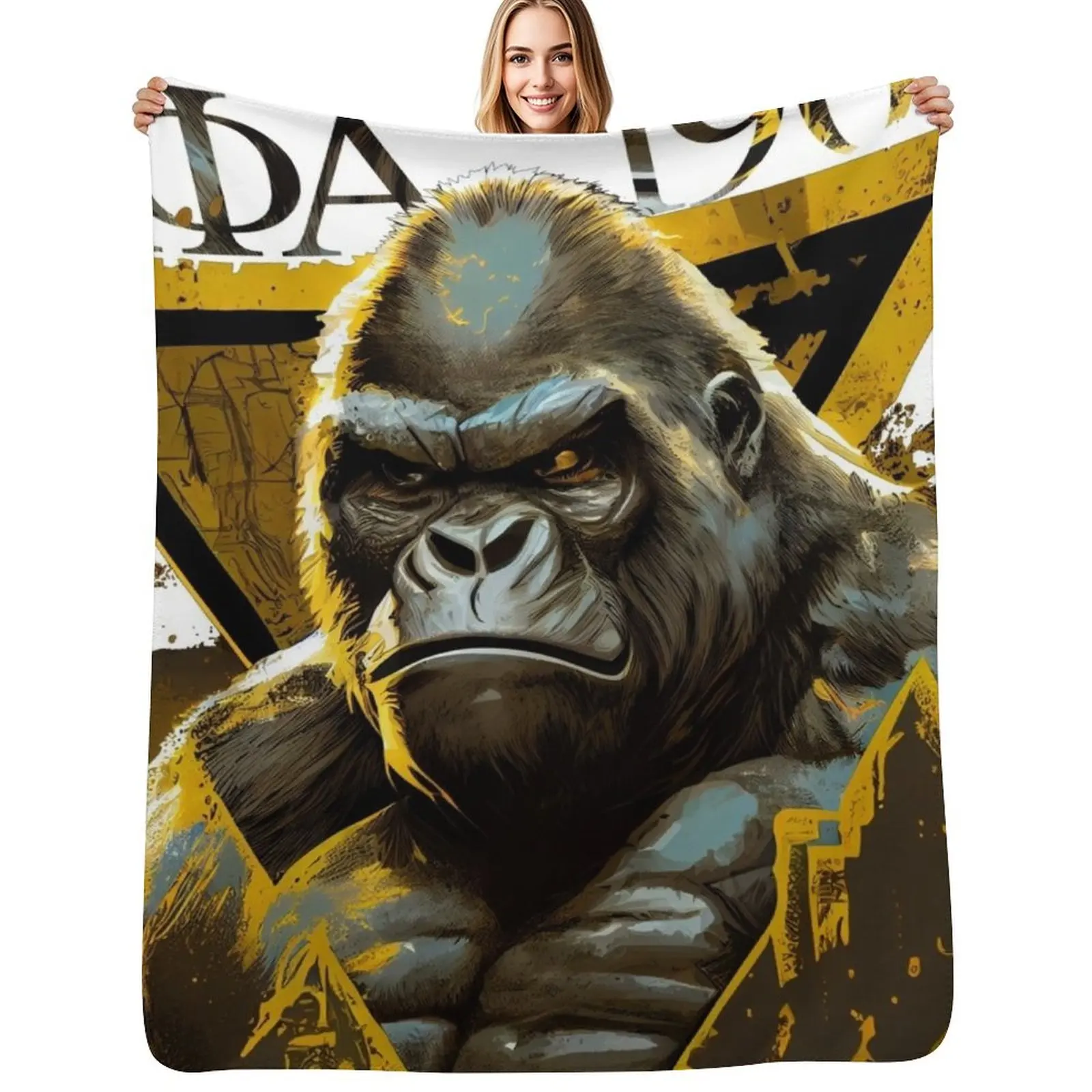 

Alpha Phi Alpha - Abstract Gorilla Throw Blanket Soft Warm Blanket Gift for Men Women Adults