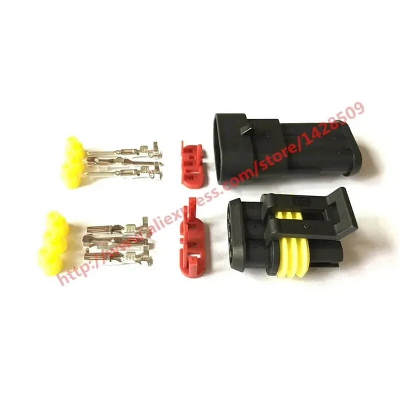 1 Set 3 Pin Female And Male Way Waterproof Electrical Wire Automotive Connector Plug For Car 282105-1 282087-1