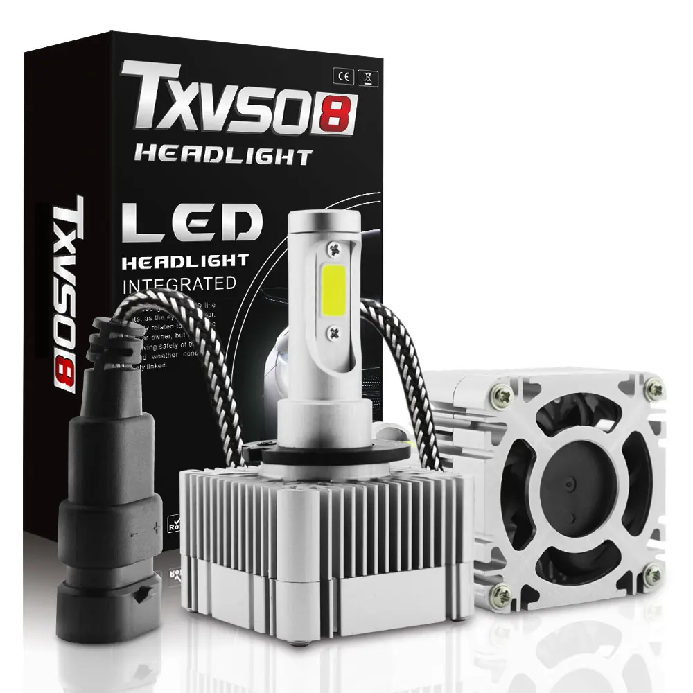 

TXVSO8 D1S D3S LED Headlight Bulb 110W 11000LM Car Light 2 Side 360 Degree 6000K Built-in LED Driver faros led para auto