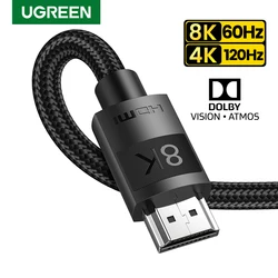 UGREEN HDMI 2.1 кабель-разветвитель HDMI 8K/60Hz 4K/120Hz поддержка Dolby Vision & атмосферs eARC для RTX 3080 Xbox серии X кабель HDMI 8K