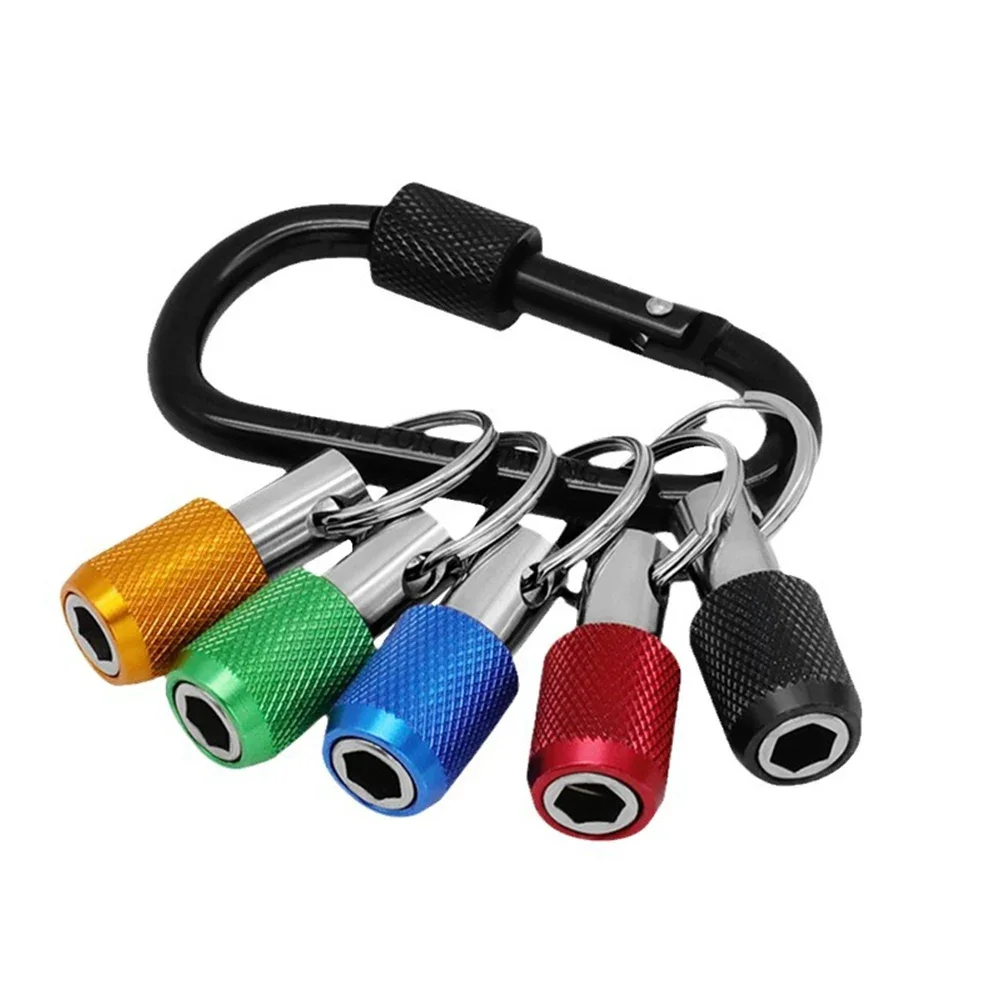 5/3pc Color Keychain Quick Change Extension Rod 1/4 Hexagonal Handle Screwdriver Bit Holder Quick Release Sleeve Conversion Tool