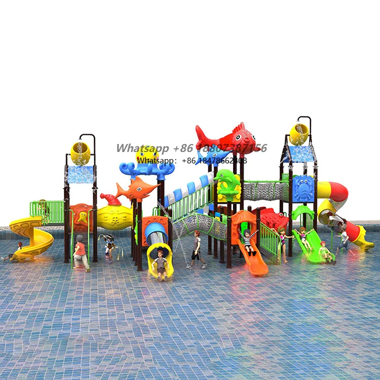 Children Pool Plastic Large Commercial Park Aquatic Equipment Outdoor Playground Kids Water Park Equipment Slides