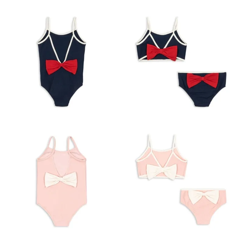 

Купальники для девочек, красный купальник с бантом на спине, милый комплект бикини для девочек, детские пляжные купальники, бикини, детские купальники