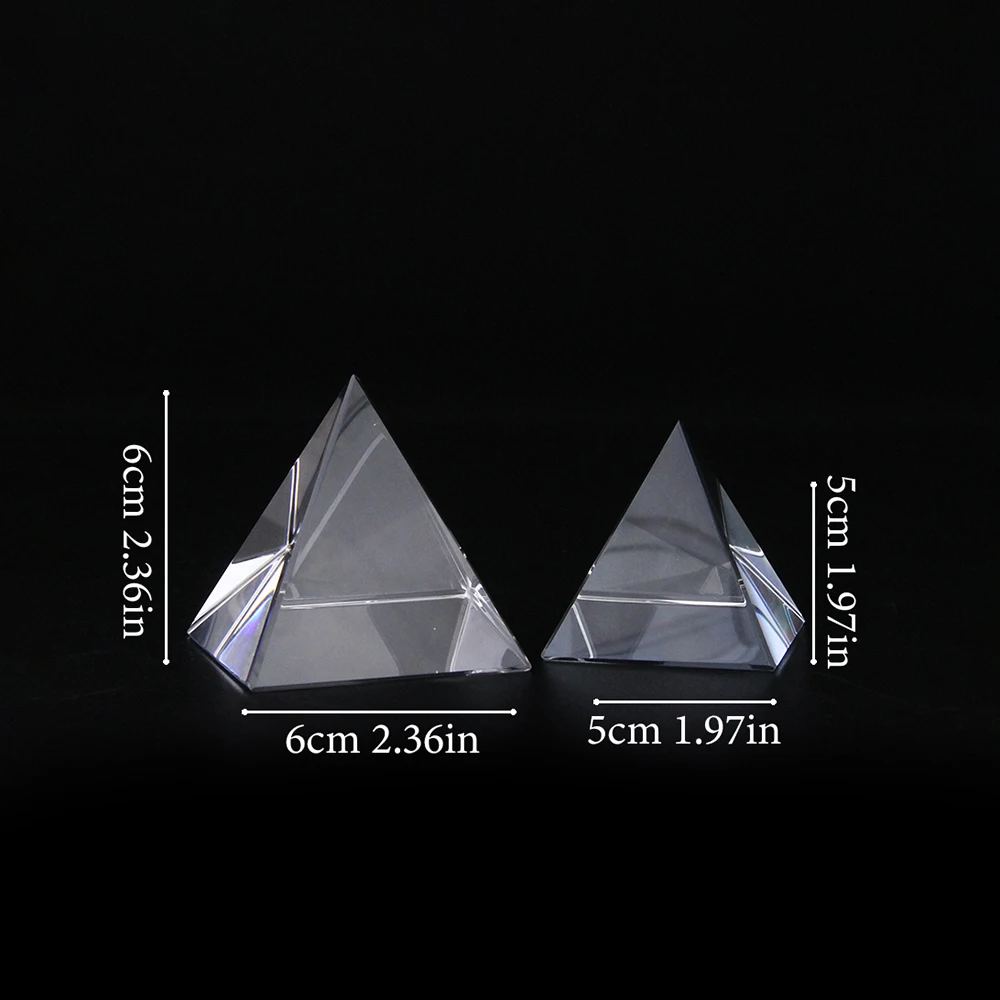 Crystal Pyramid Transparent Polyhedron Rainbow Glass Decoration Magic Desktop Home Ornaments pyramids home decor