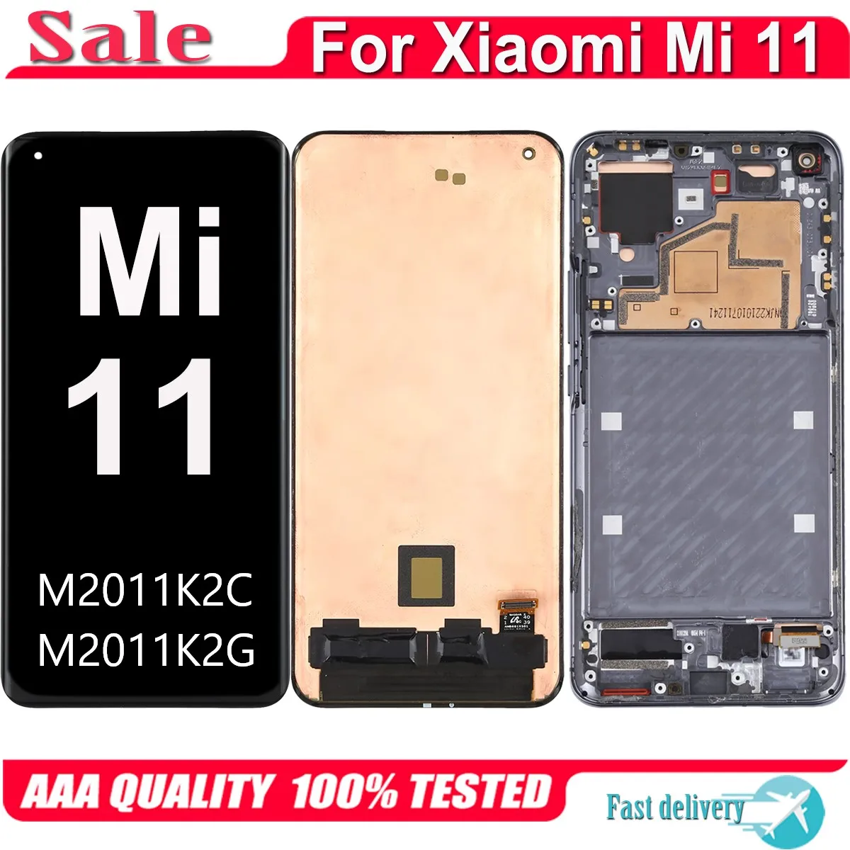 

AMOLED For Xiaomi Mi 11 Mi11 M2011K2C M2011K2G LCD Display Touch Screen Replacement Digitizer Assembly