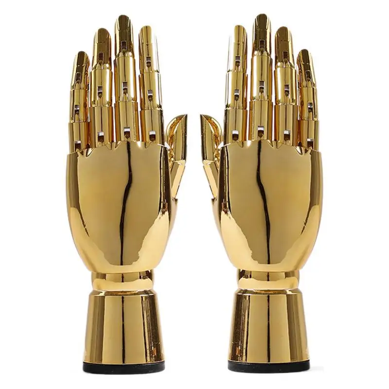Hand model props Clothing store window display Fashion electroplating gold silver prosthetic hand model Articulated hand woman
