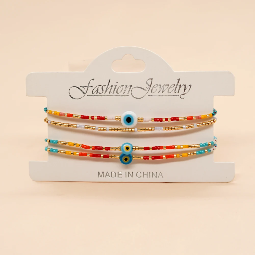 Go2boho mehr schicht ige Ketten Charm Armbänder für Frauen Männer bösen Blick Perlen rotes Seil