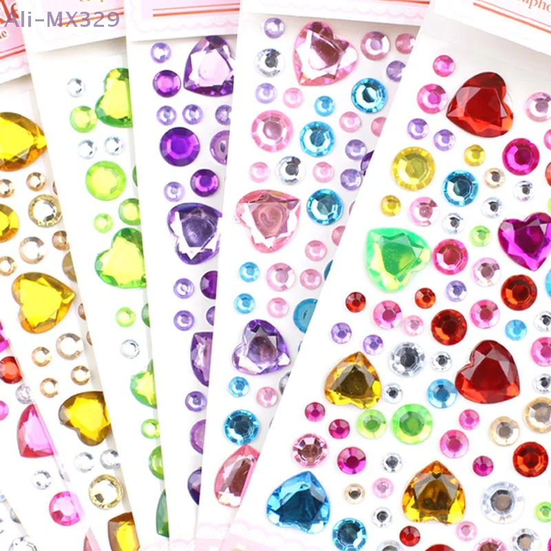 

{MX329} Colorful Heart Shape Gem Sticker 3D Face Rhinestone Tattoo Eyeshadow Stickers For Festival Party Stage Body Makeup