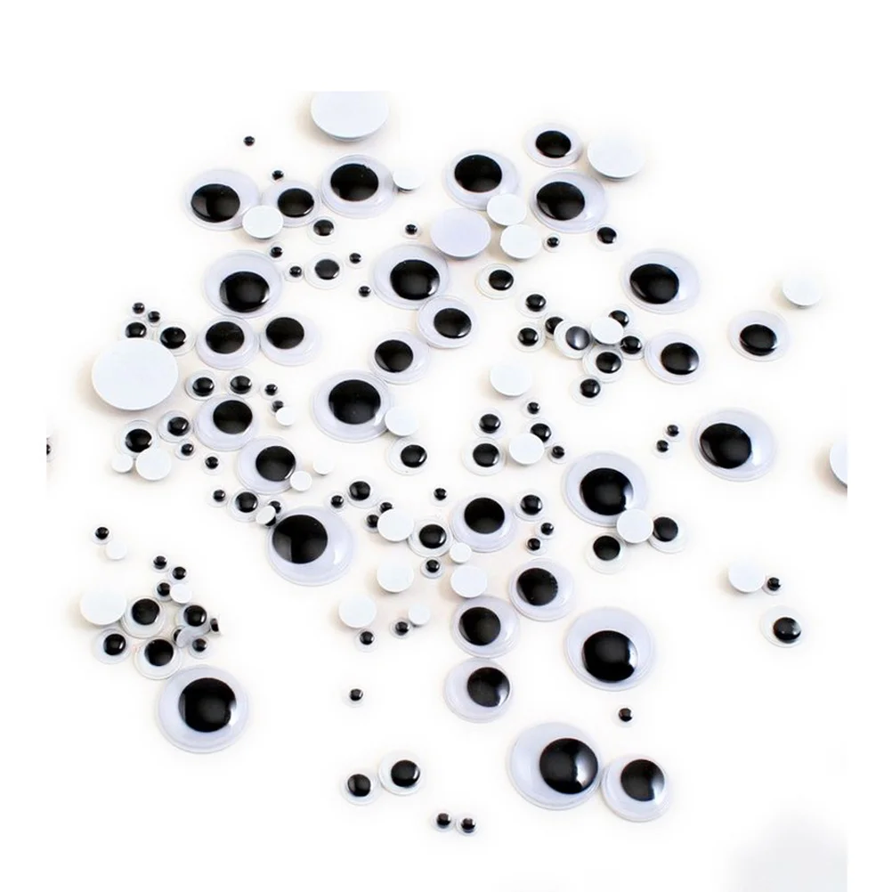 

100Pcs Moving Wiggly Eyes 8Mm Self-Stick Black White Wobbly Eyes for DIY Art Projects Children's Craft Fun Decorations