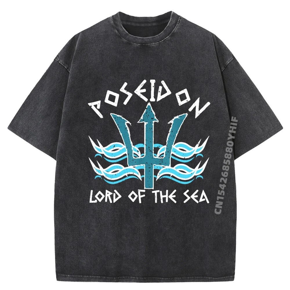 

Посейдон, трезубец, Lord Of The Sea, греческие древние боги, аниме-футболки, мужские мягкие потертые новые топы и футболки
