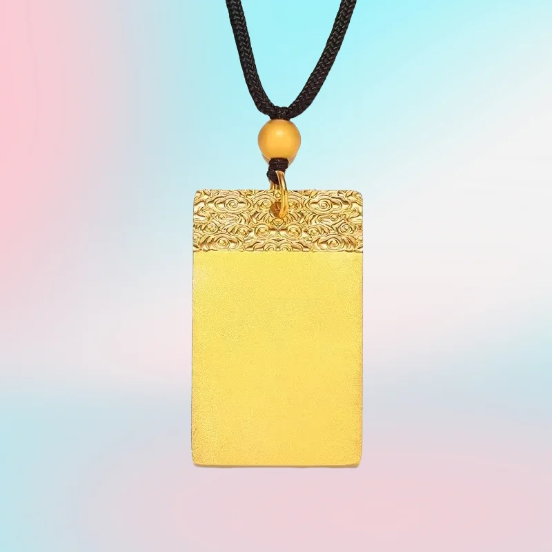 

NEW 9999 real gold 24K yellow gold Ping An Xiangyun No Incident Pendant