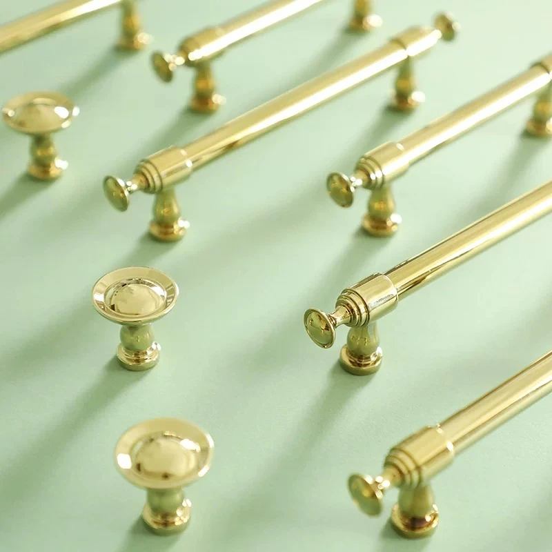 Nordic Chromed Brass Furniture Handles Pulls Luxury Bright Silver Handles for Cabinets and Drawers Kitchen Useful Accessories