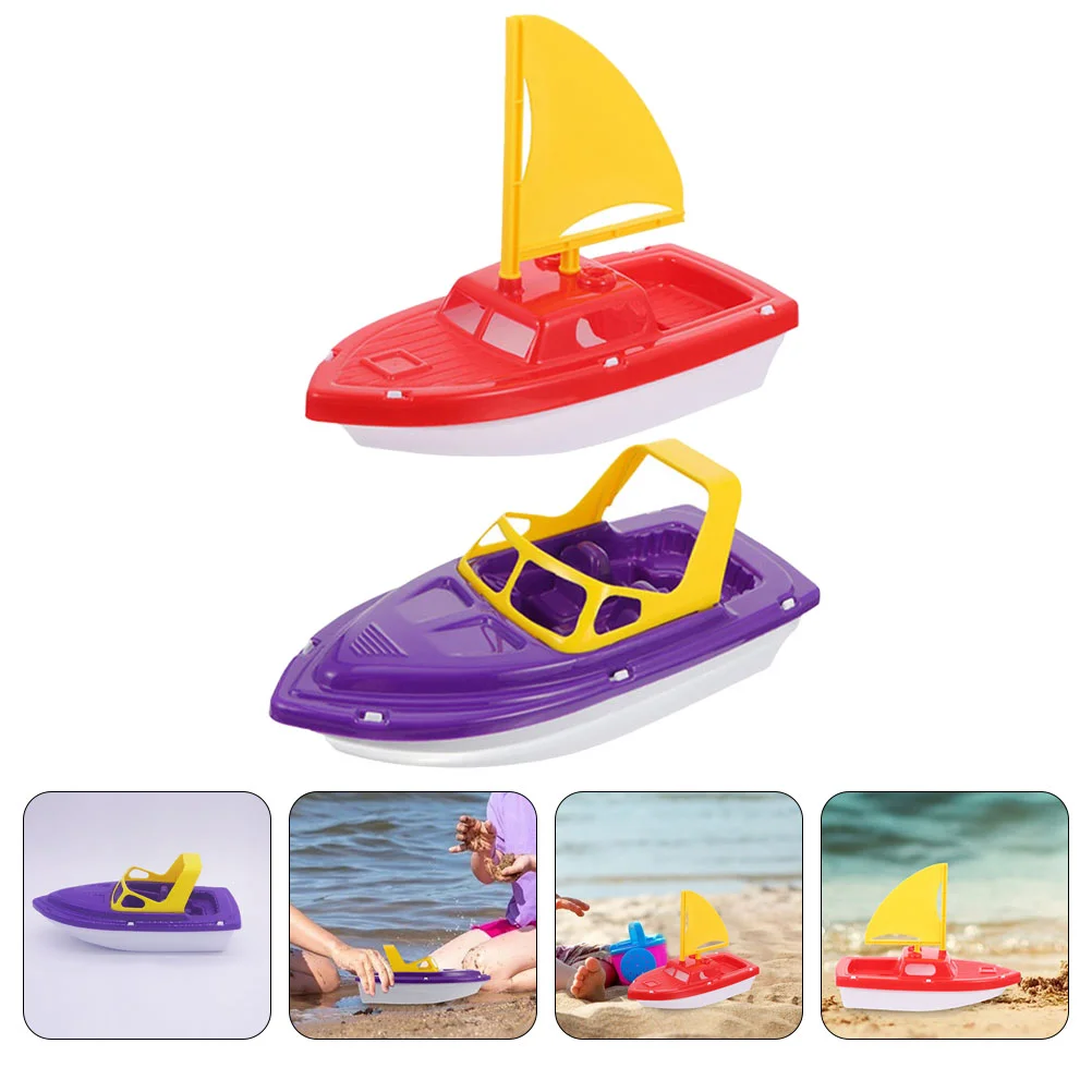 

2 Pcs Beach Toy Floating Vehicle Toys Boat Cool Bath Children Water Pool for Toddlers 1-3 Swimming