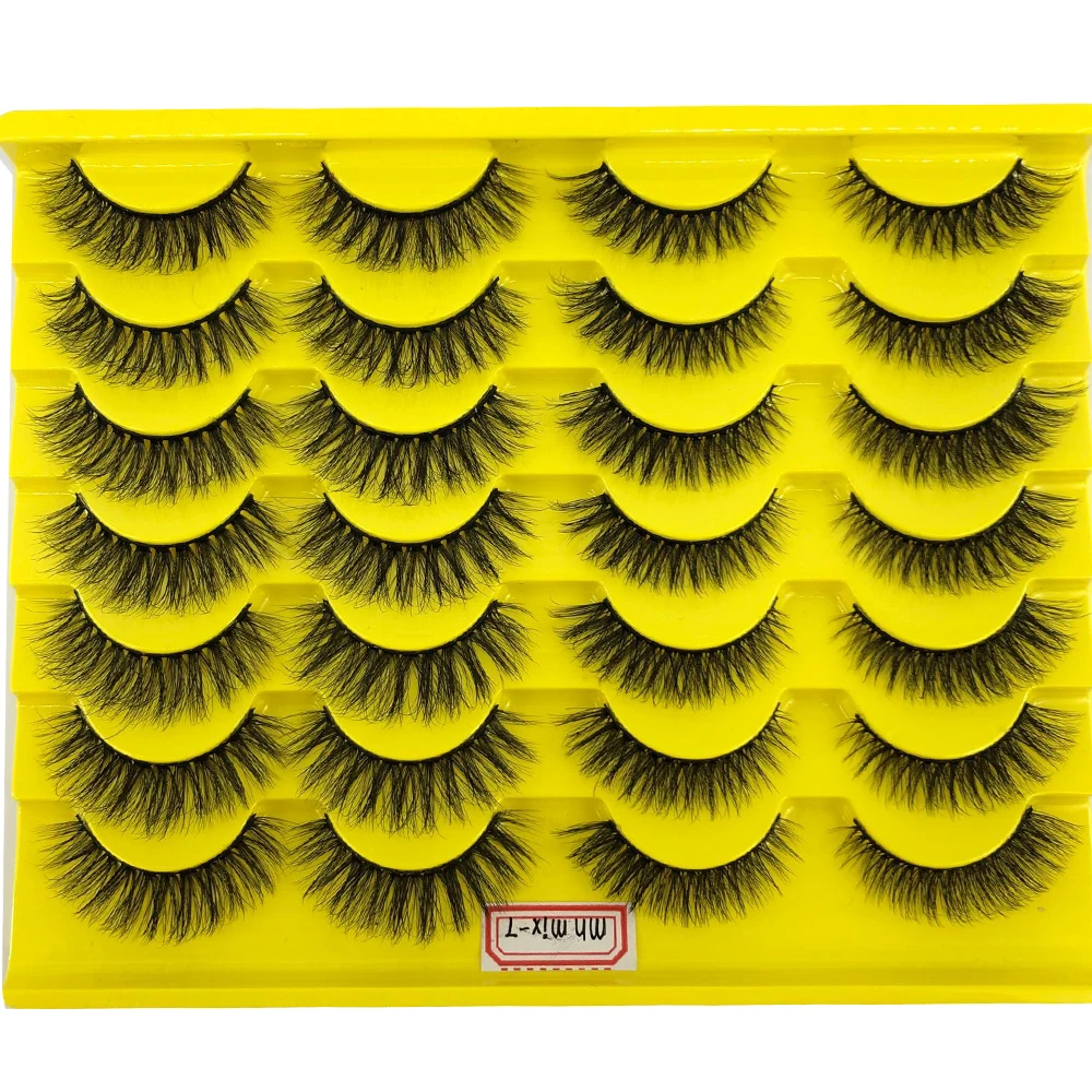 2022 novo 14 pares de cílios postiços naturais grossos compõem cílios de vison 3d extensão de cílios macios cílios postiços longos cílios de vison