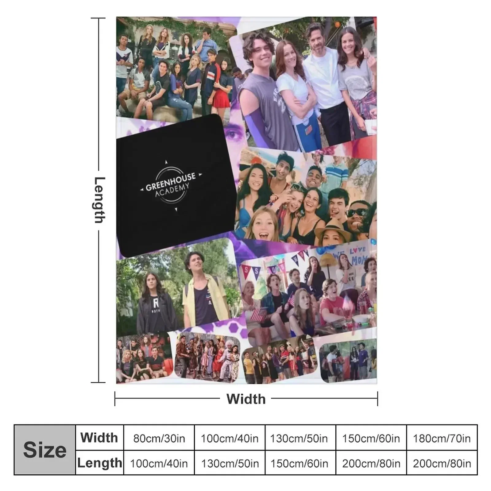 Greenhouse Academy Collage Throw Blanket Bed linens Soft Beds Heavy Blankets