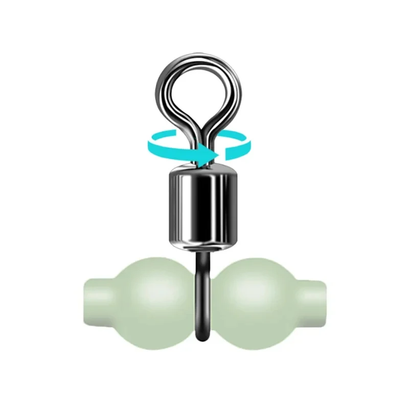 10/20/30/40pcs Luminous Cross Line Rolling Fishing Swivel 3 Way Fishing Line Connector Swivel