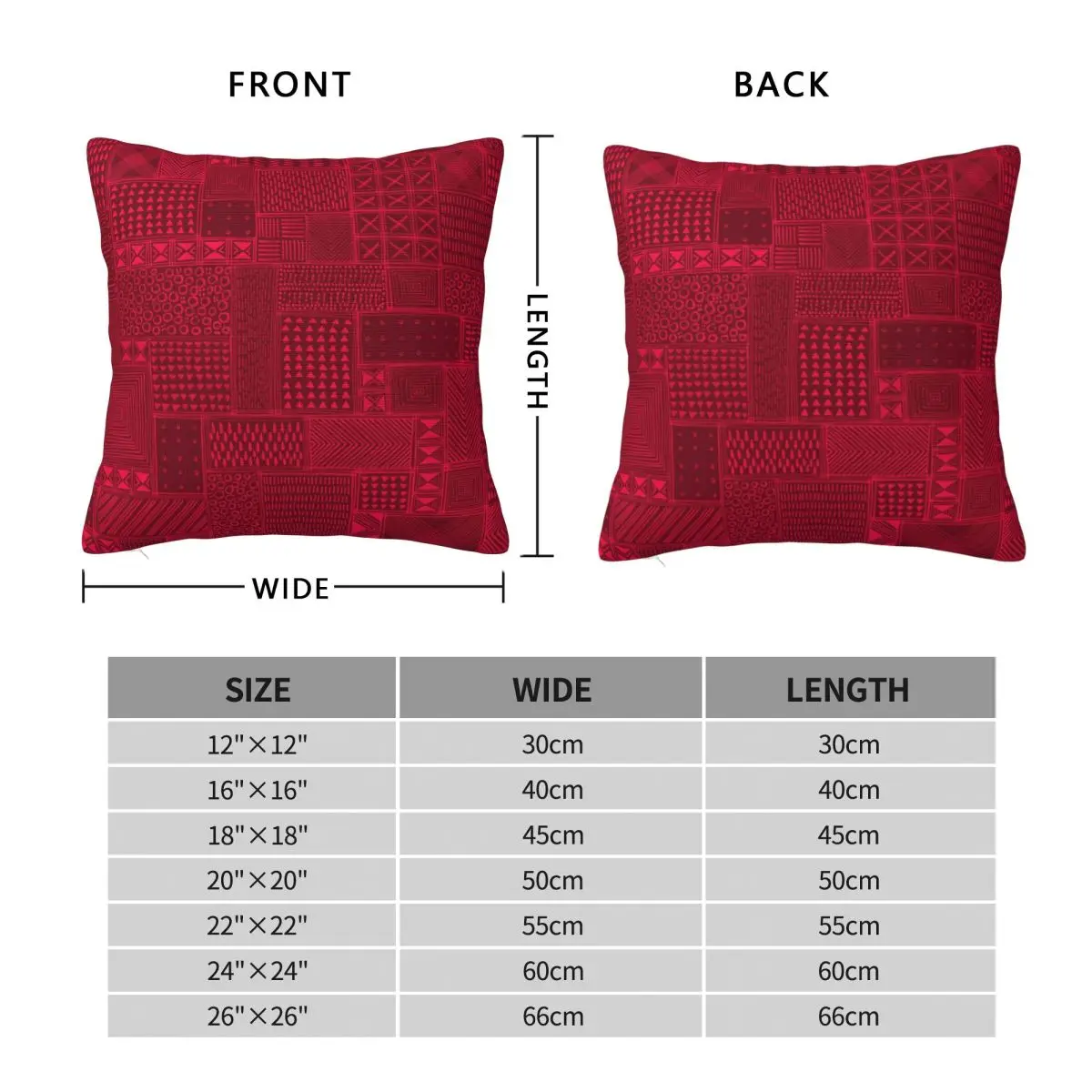 African Red Tribal Mud Cloth Square Pillowcase Polyester Linen Velvet Printed Zip Decor Pillow Case Car Cushion Cover