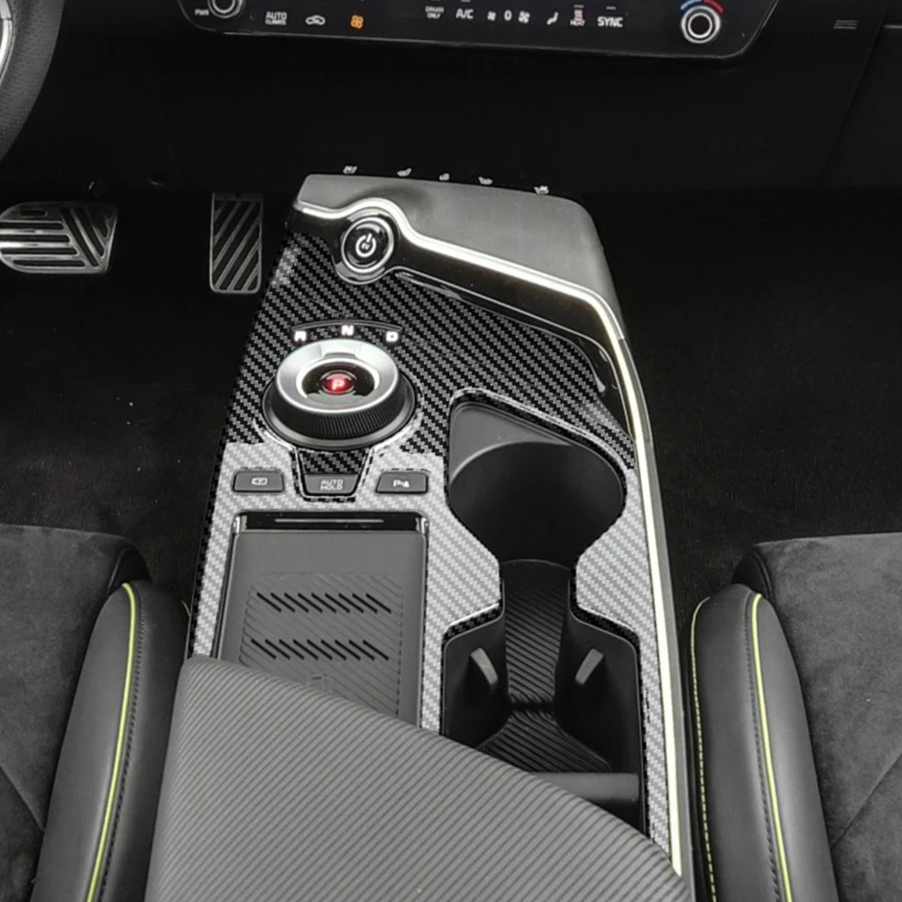 

Only Fit LHD! For Kia EV6 EV 6 2021-2025 ABS Carbon Style Gear Position Panel Cover Trim Car-Styling Interior Parts Accessories