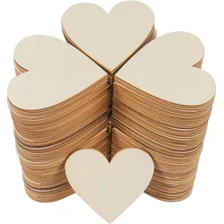 3-100Pcs Unfinished Wooden Hearts Blank Wood Slices 1cm-10cm DIY Crafts Wooden Circle Discs for Christmas Painting Wedding Decor