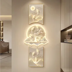 Light Luxury Entrance Mural Light European Home Lighting Living Room Background Wall Fixtures Remote Control Wall Lamp with Plug