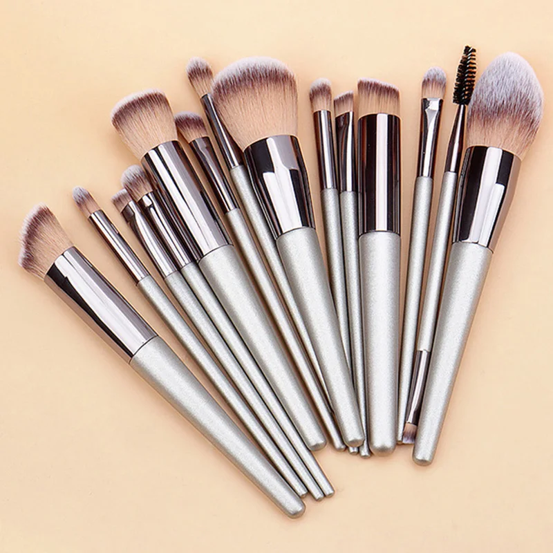 10/20Pcs Champagne Makeup Brushes Set Soft Hair Female Make Up Tool Foundation Eyelash Brush Eyeshadow Kit Cosmetic Tools