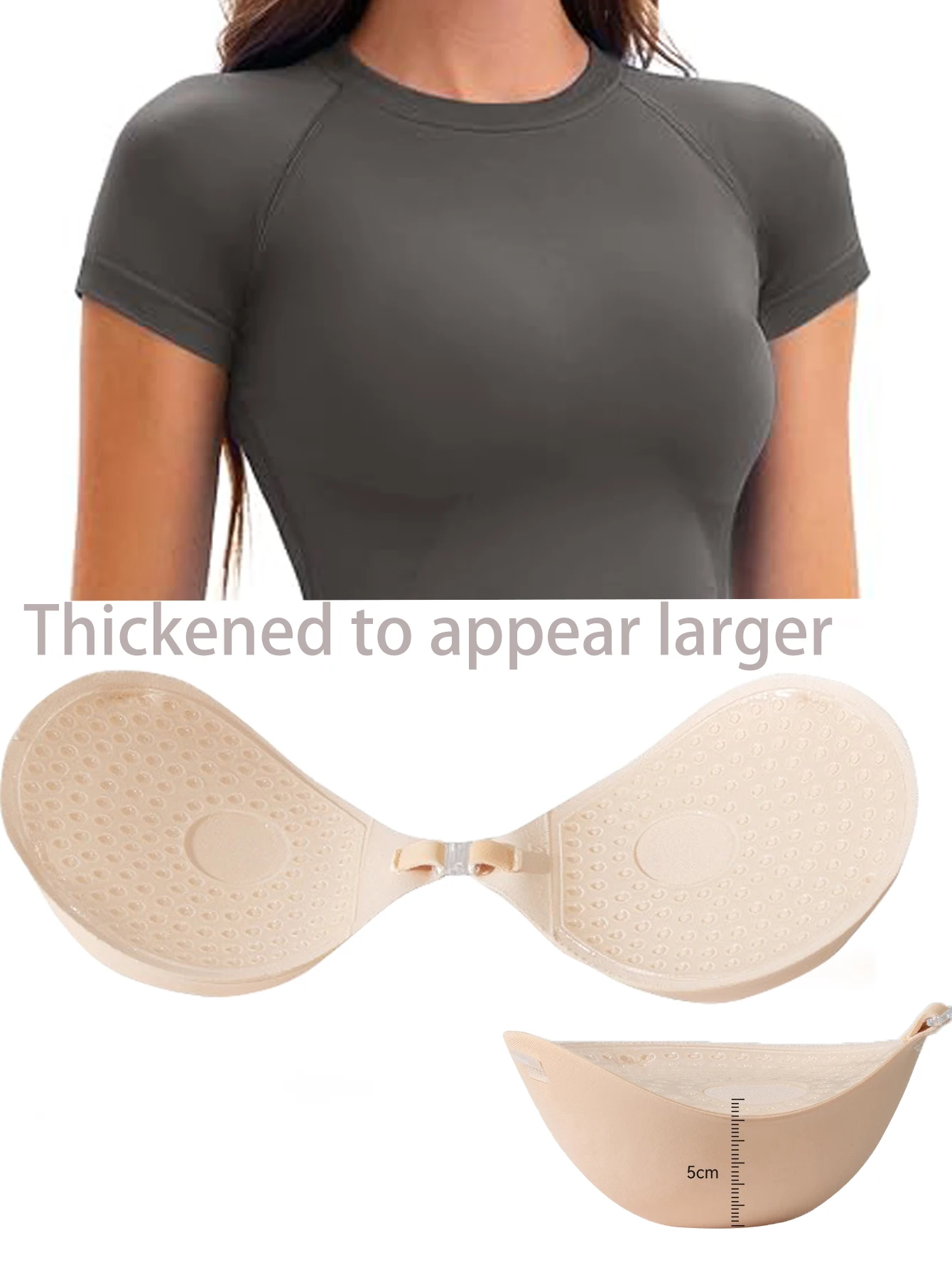 5CM Thickened Chest Sticker Invisible Silicone Bra Shoulder Strap for Women Silicon Push Up Lift Silicon Bra Nipple Tape Sticker