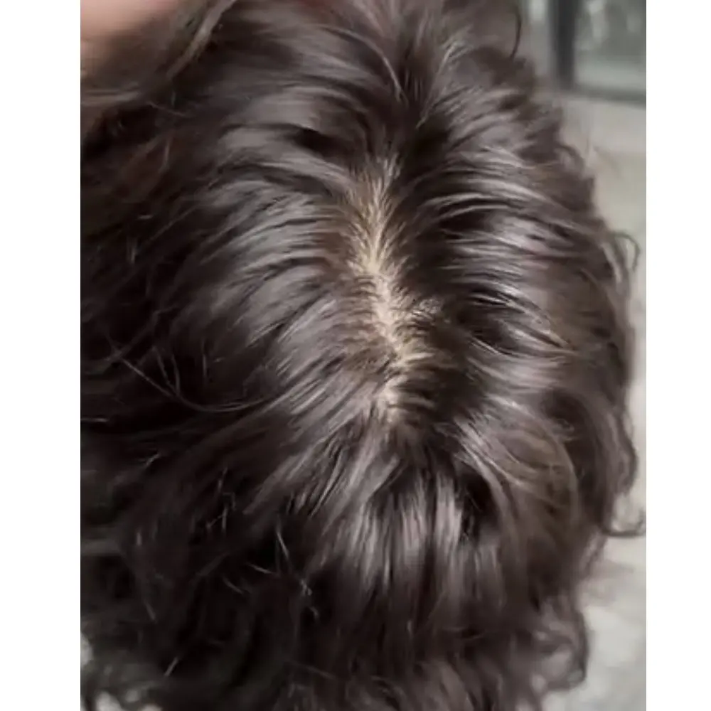 

Мужской реалистичный парик-накладка на шелковой основе с кружевной передней частью, из натуральных человеческих волос, прочный, для мужчин, протез для волос при облысении