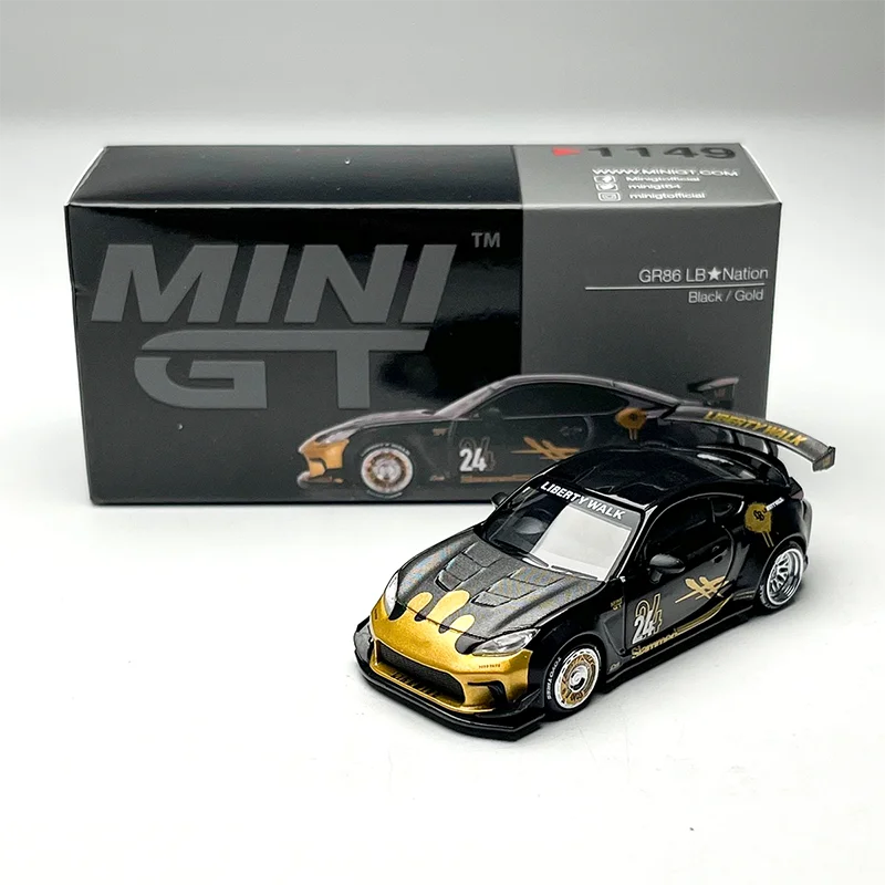 

MINIGT 1:64 #1149 GR86 #24 Black/Gold Alloy Simulation Car Model Static Collection Decorated Holiday Gifts Toys Souvenir Gift
