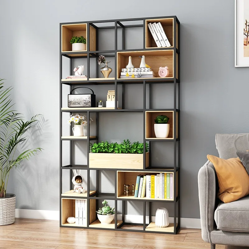 Office partition display rack storage rack, modern floor-standing multi-layer iron storage rack